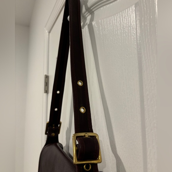 Vintage COACH Dark Brown Leather Stewardess Bag NYC - Picture 3 of 8